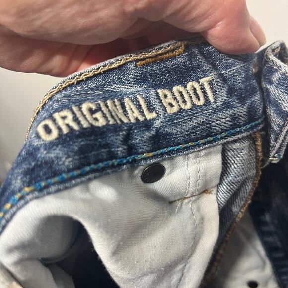 American Eagle Jeans Men Original Boot Distressed Denim Cotton Casual 34/36 - Picture 6 of 7